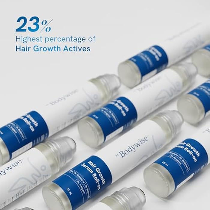 Be Bodywise Hair Growth Serum (Roll On) 25ml | 3% Redensyl, 2% Aminexil, 2% Anagain & 1% Rosemary | Thicker & Stronger Hair Growth | Prevents Hair Fall & Stimulates Hair Follicles | For All Hair Types - Image 2